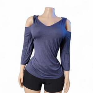 Chico's Navy Cold Shoulder Top